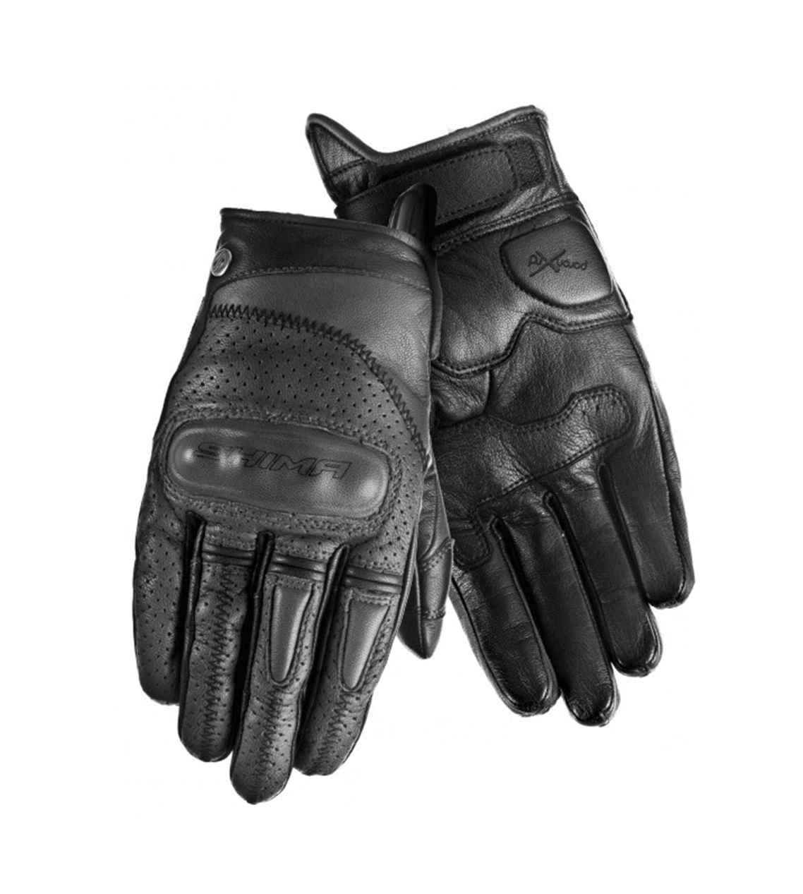 Photo produit d'une paire de gants de moto noire de marque Shima.